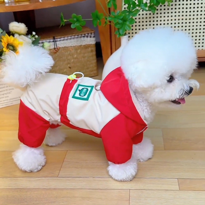 冬季四脚狗狗衣服小型犬比熊泰迪保暖羽绒棉狗棉衣雪纳瑞博美棉服