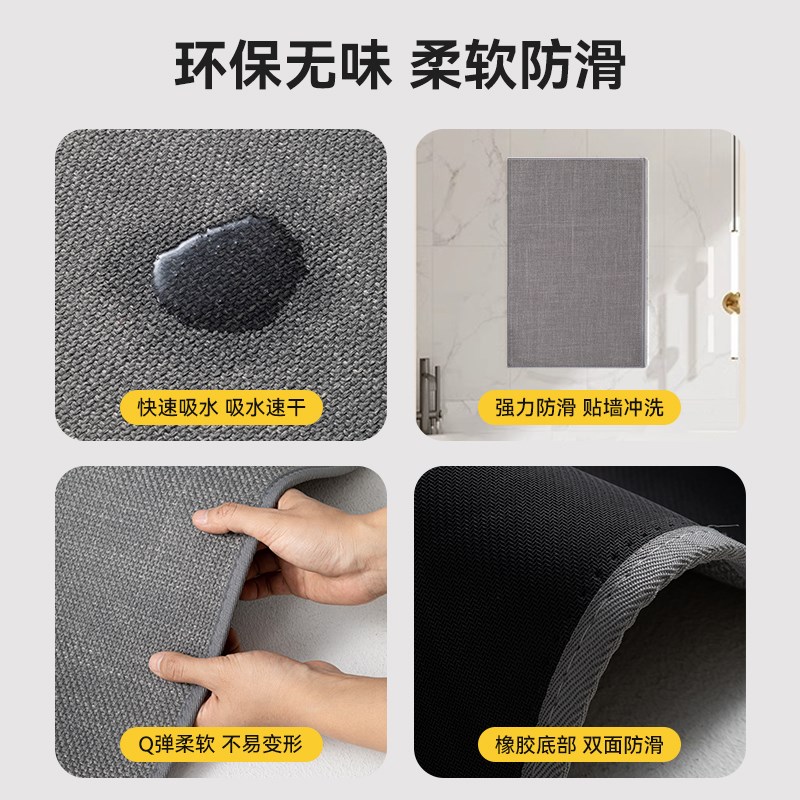 厨房地垫防滑防油2024新款家用高级编织纹可擦免洗耐脏吸水脚垫子
