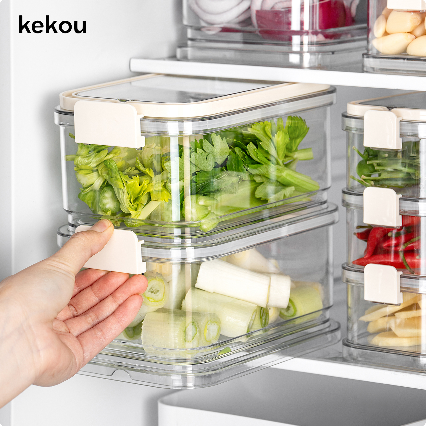 可扣葱姜蒜收纳盒冷冻冰箱密封盒