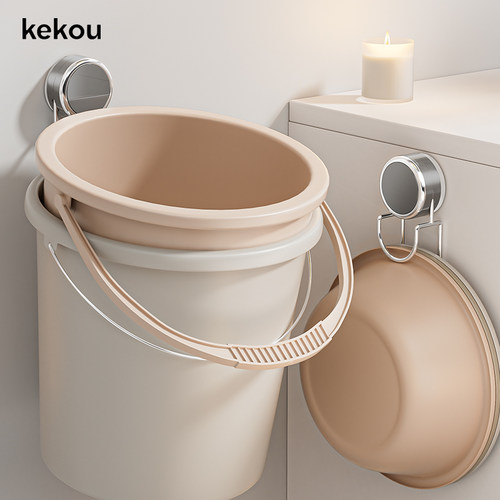 可扣吸盘水桶收纳架脸盆挂钩