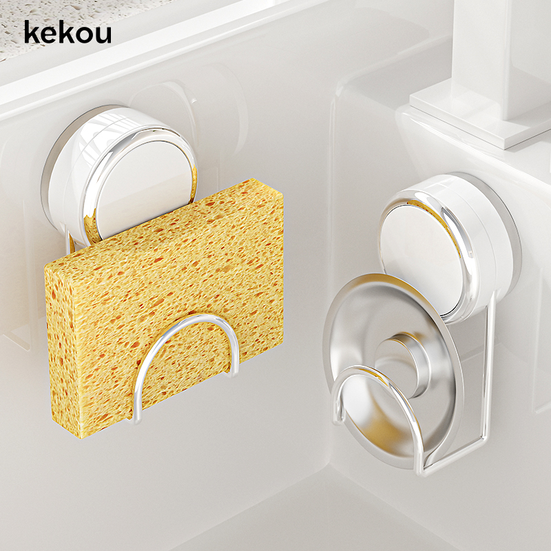 可扣吸盘铁艺洗碗海绵置物架