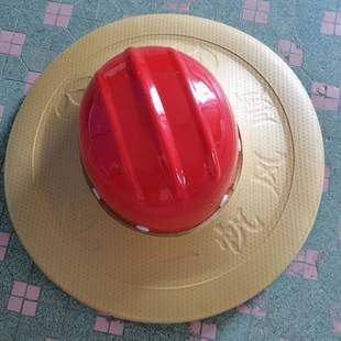工地遮阳防护神器遮脸施工太阳加宽大无顶隔热 安全帽防晒帽檐夏季