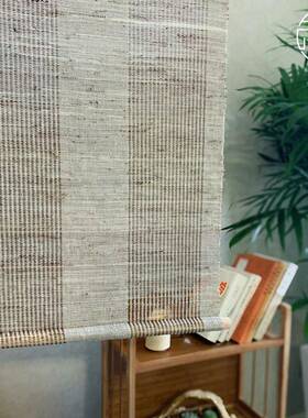 布门帘42283复古遮挡帘背夏玄景墙饰苎麻隔断帘定制关装风水挂帘