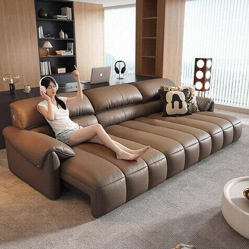 政府补贴真皮电动功能沙发客厅沙发床两用零靠墙头层牛皮真皮沙发