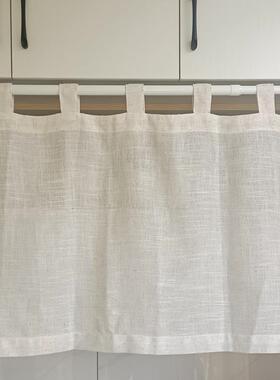 半光麻质亚感纱帘侘寂风门半帘咖啡帘遮餐厅短80331帘隔帘断帘柜