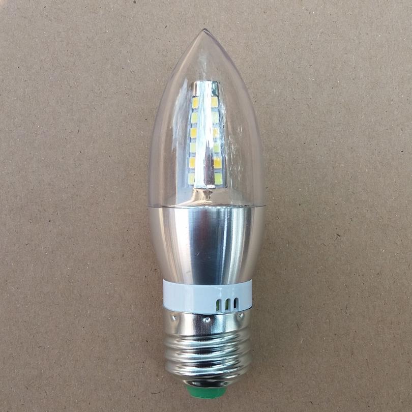 包邮 E27LED球泡三色变色尖头变光白光暖光大螺口灯泡节能
