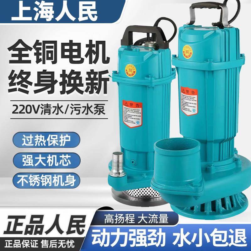 潜水泵220V高扬程大流量三寸四寸农用灌溉抽水泵家用上海人民鱼塘