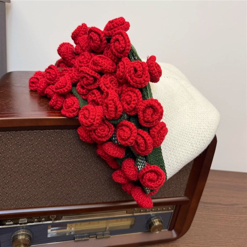 【只卖成品!】花束毯子免手工毛线钩织玫瑰花束材料包送女友礼物