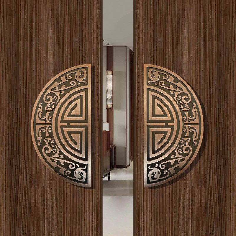 新中式木门大拉手对开门酒店包间门把手半圆黑色仿古宴会大门拉手,基础建材,大拉手,淘宝优惠券,粉丝福利购,淘宝优惠卷