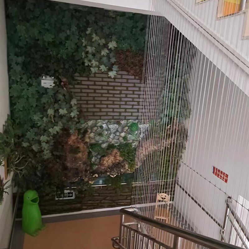 隐形防护网楼梯间护栏防坠落安全网阳台窗防盗网儿童防护栏钢丝绳