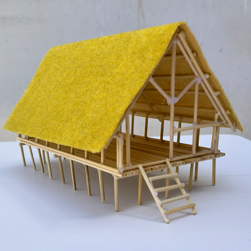 diy手工模型制作材料木冰糕棍冰棒棍条河姆渡人干杆X栏式房屋建筑