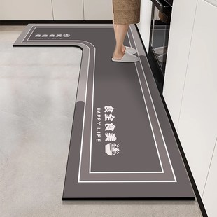 L型高端厨房地垫防滑防油可擦z免洗耐脏专用防水地毯吸水脚垫子