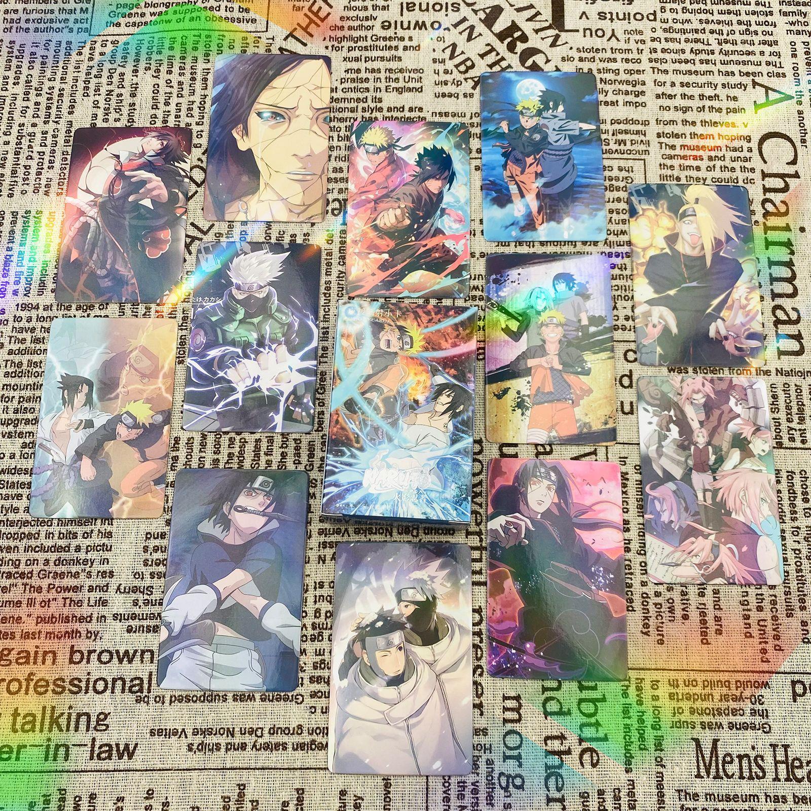 火影忍者镭射小卡55张动漫周边高精美盒装自印小卡三寸LO清MO卡片