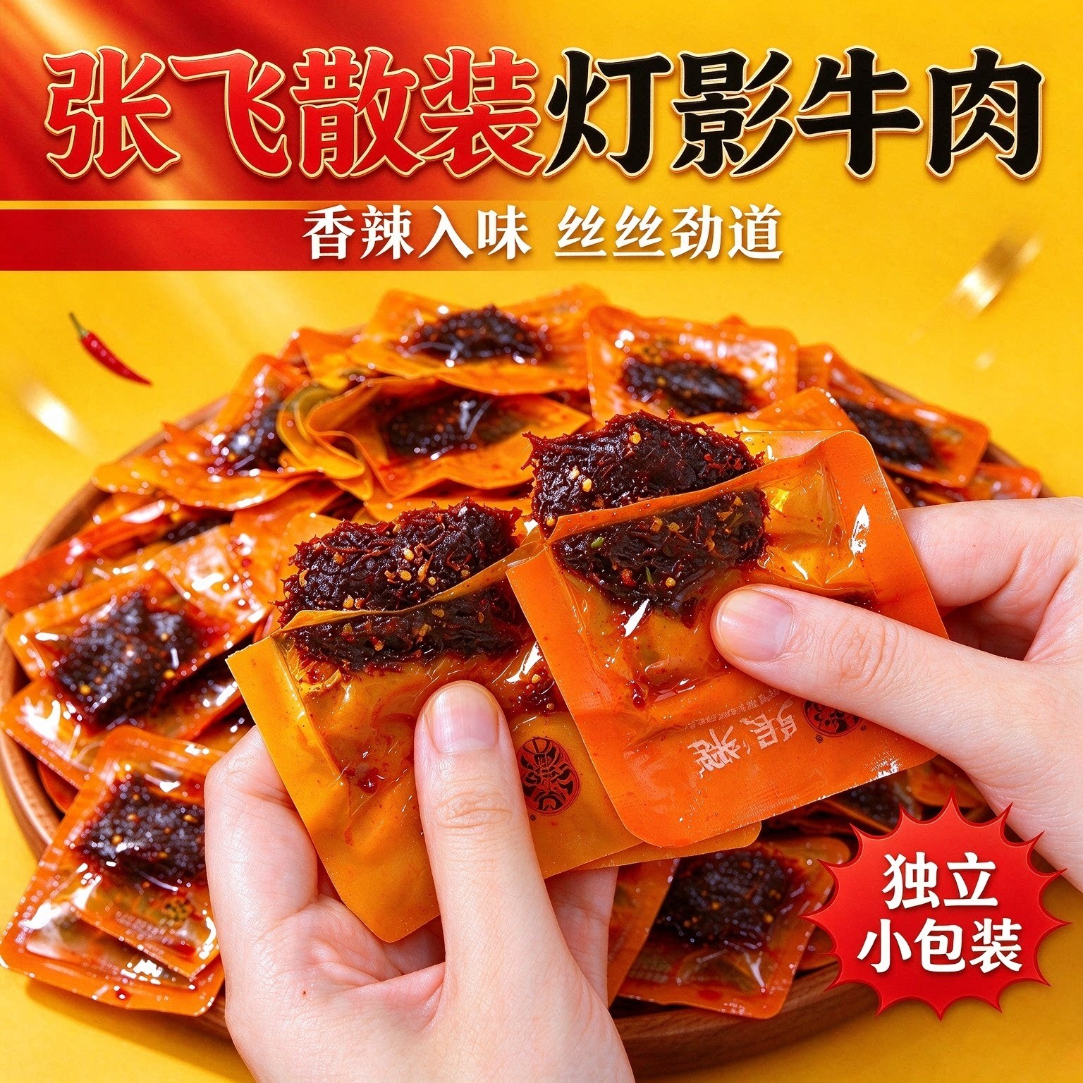 张飞灯影牛肉丝小袋散装零食