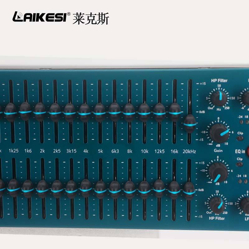 专业均衡器2x30段双通道图示工程版FCS966专业舞台节目均衡调节器