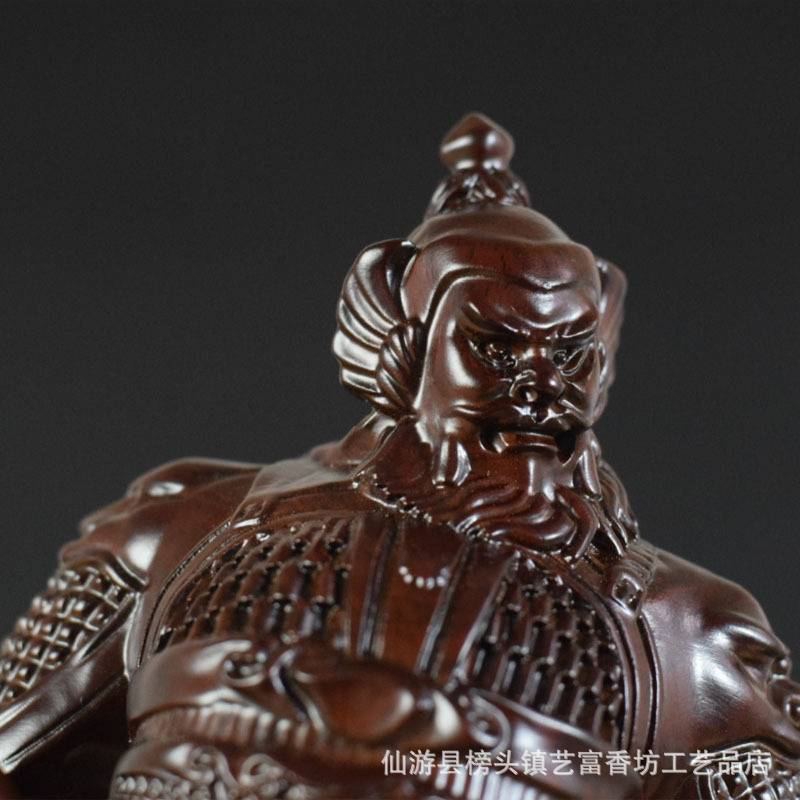 黑檀木雕刻雷神家居实木客厅摆件办公桌书房装饰摆饰送礼直播货源