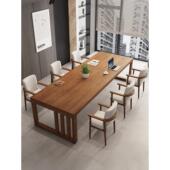 去客厅化实木大长书桌工作台大板长条桌会议桌家用学习桌办公桌子