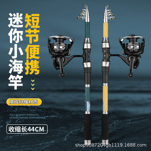 小海杆P严选短节便携式超硬海杆远投杆海竿套装碳素竿海钓竿抛竿