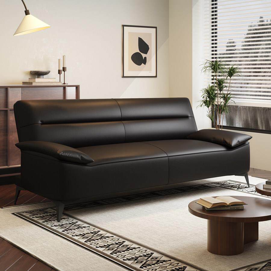 沙发客厅小户型2025新款办公家庭现代简约可折叠两用直排皮沙发床