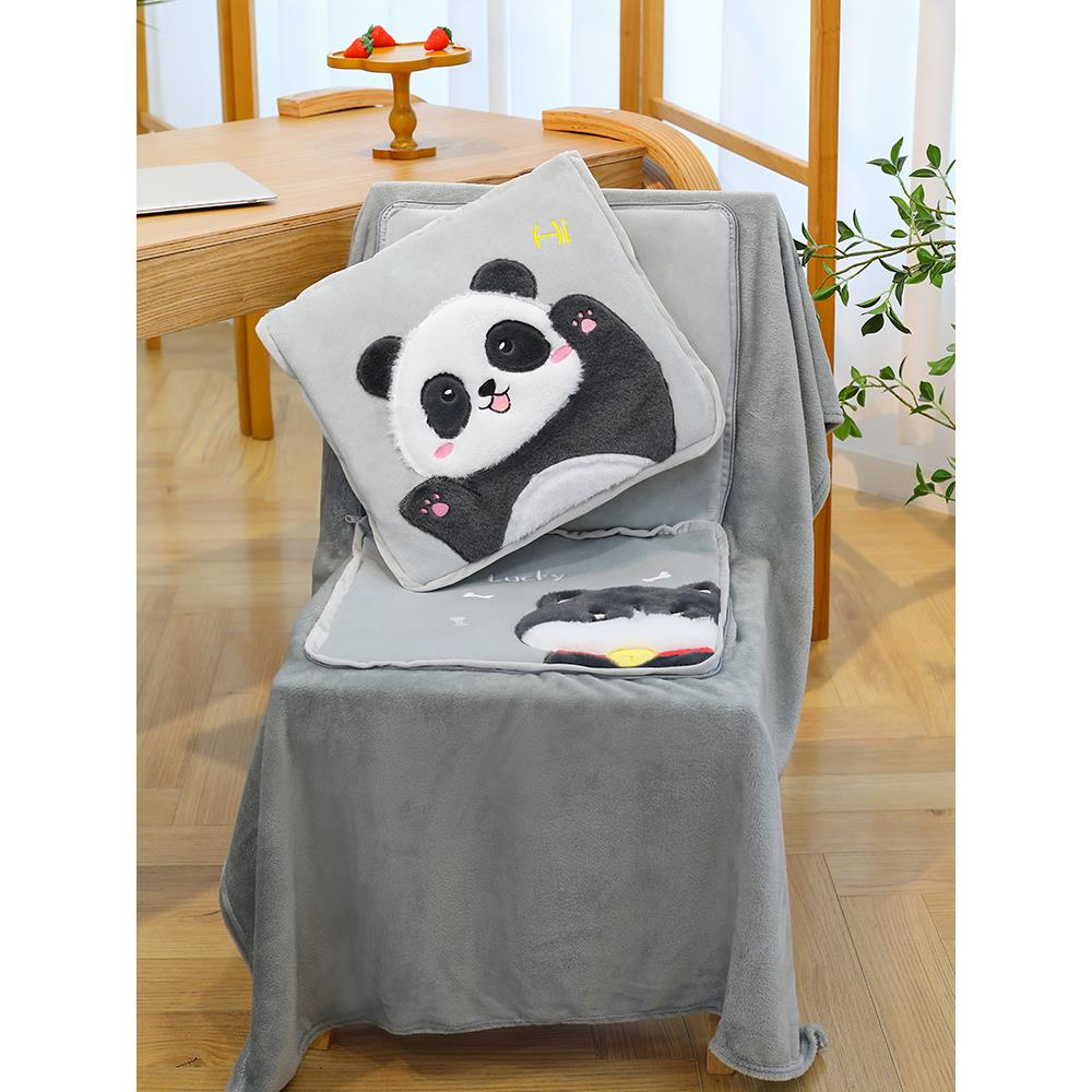 熊猫系列枕毯、沙发、椅子、办公室、午休坐垫、兔毛沙发、枕头、