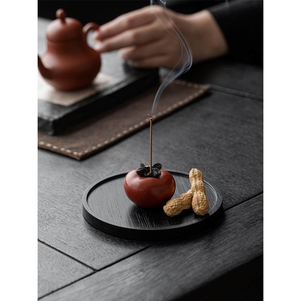 创意柿柿如意陶瓷香薰炉摆件小茶宠家用仿真柿子线香插香座檀香炉,家居饰品,香薰炉,淘宝优惠券,粉丝福利购,淘宝优惠卷