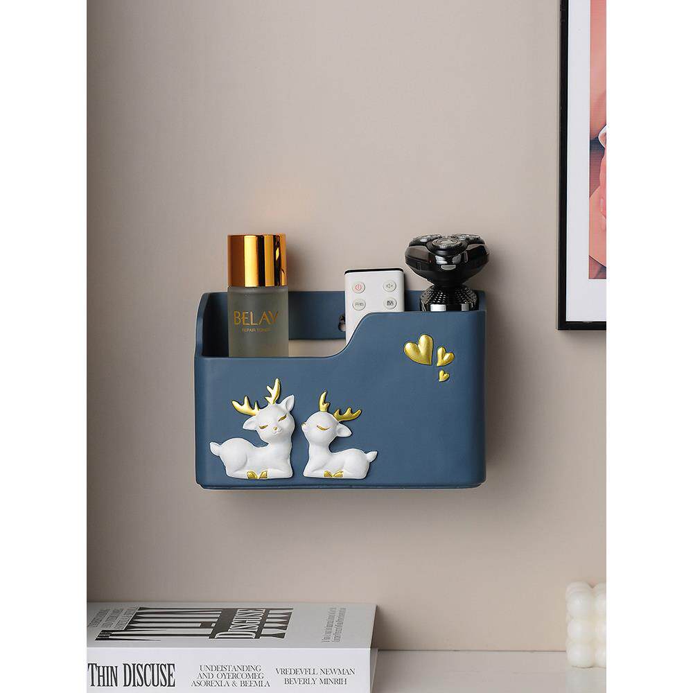 客厅空调电视遥控器收纳盒壁挂式免打孔网红床头放手机挂墙置物架