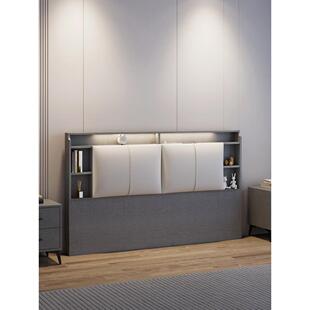 2024全新实木软包装床头靠背生态皮革床头板落地单购买榻榻米靠背