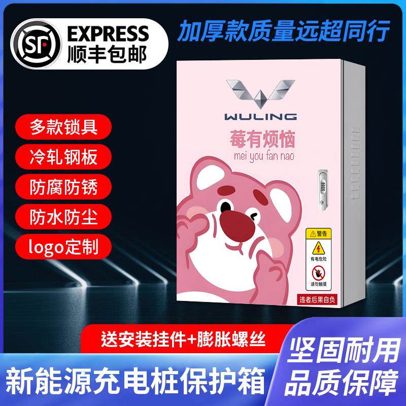 五菱宏光mini充电桩保护箱壁挂五菱星光配电保护箱缤果防雨罩家用