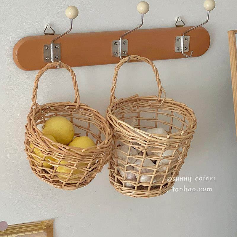 ins可挂式藤编收纳篮水果杂物编织收纳挂篮柳编置物篮覆古小篮子,收纳整理,其他收纳篮,淘宝优惠券,粉丝福利购,淘宝优惠卷