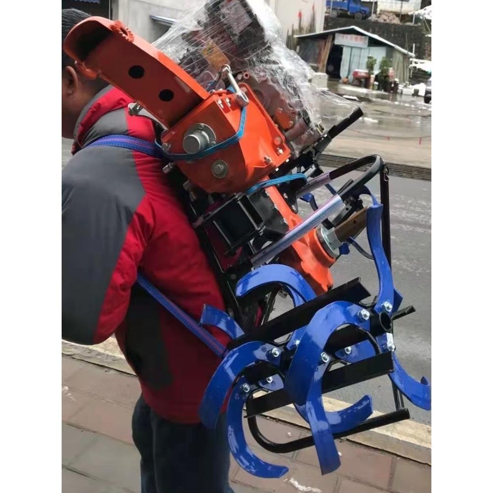 微耕机配件便携背架山地旋耕机架子小型耕地机爬坡背篓农机工具轻