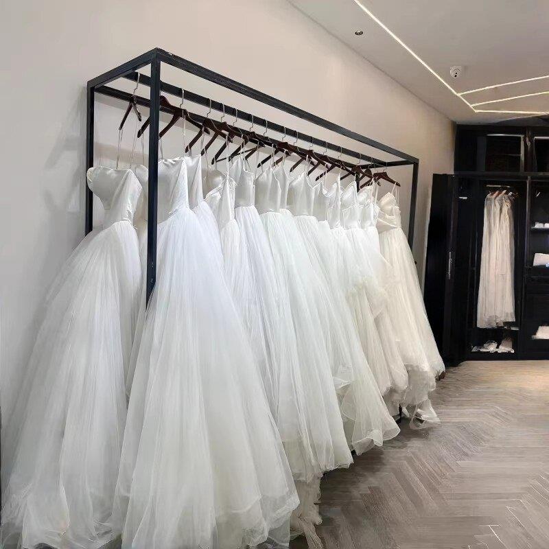 黑色婚纱展示架落地式服装店挂衣架影楼礼服陈列货架西服双层架子