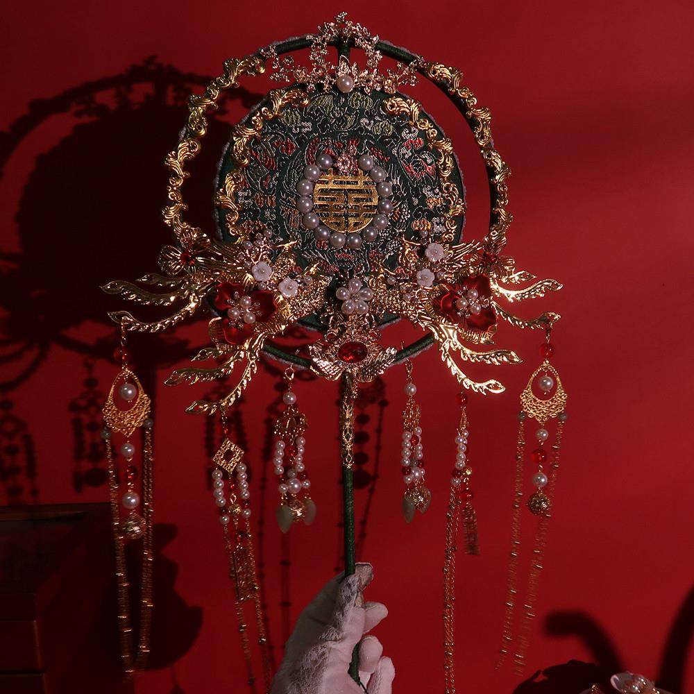 中式秀禾团扇新娘结婚diy材料包高级订婚礼物成品手捧花手工扇子,家居饰品,工艺扇/团扇/喜扇/折扇,淘宝优惠券,粉丝福利购,淘宝优惠卷