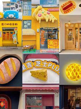 定制玻璃纤维卡通网红雕塑店铺宠物门头摆件立体餐饮爬墙熊猫装饰