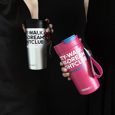 HOLLYBABY保温咖啡杯女男陶瓷内胆车载水杯生日礼物可爱2025新款