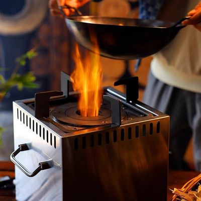 匠铁匠便携式无烟气化柴火炉户外露营野炊炉子不锈钢猛火炉灶庭院
