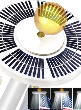 新款细条纹电镀48LED户外太阳能旗杆灯  旗帜灯 帐篷野营灯伞顶灯