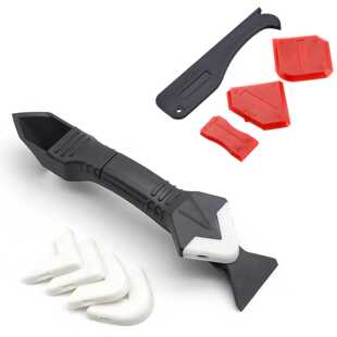 美缝工具红色5件套玻璃胶刮板阴阳角铲胶刮板sealant scraper