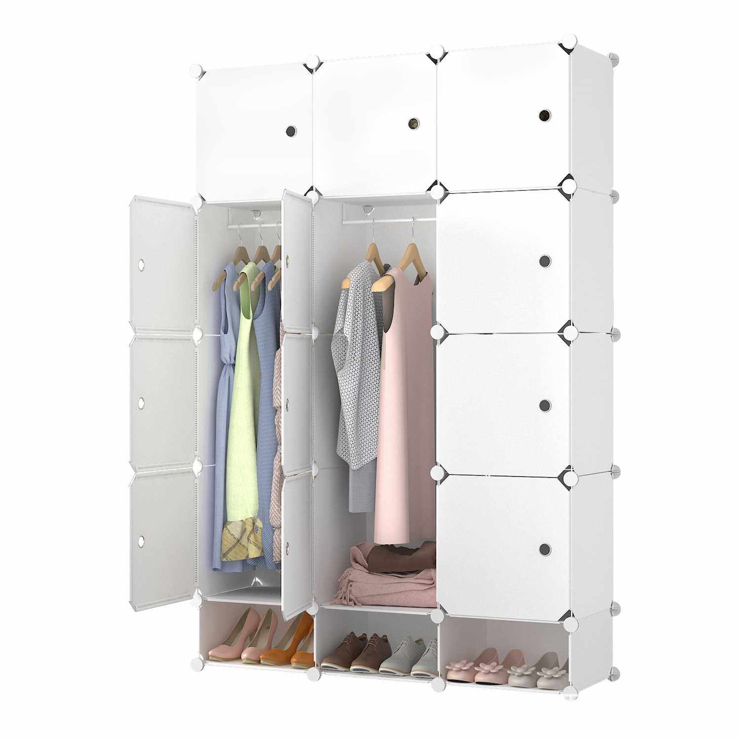 自由组装简易12门衣柜 PP树脂防猫抓储物柜 经济型拼装防尘收纳柜,住宅家具,简易衣柜,淘宝优惠券,粉丝福利购,淘宝优惠卷