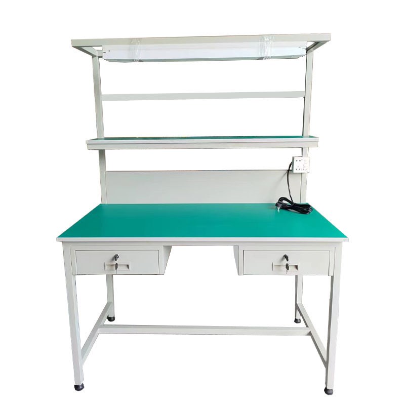 防静电工作台双面工厂车间装x配生产插件带灯流水线双层桌子操作
