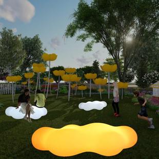 户发座椅公园广场商场美陈凳光OOI室外吊灯景观灯网外坐红发光云