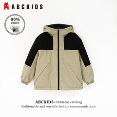 abckids童装男童冲锋衣外套2026冬装新款儿童鸭绒三防内胆羽绒服