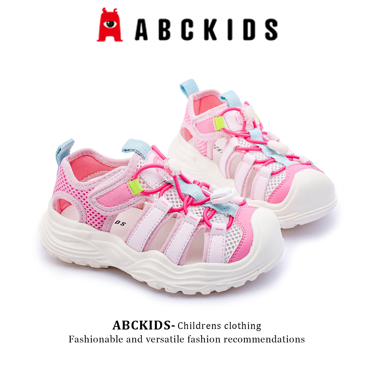 abckids童鞋女童凉鞋夏季男童溯溪鞋儿童2026新款软底包头沙滩鞋