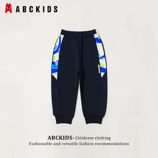 abckids童装宝宝加绒运动裤2026秋冬新款男童卫裤儿童加厚休闲裤