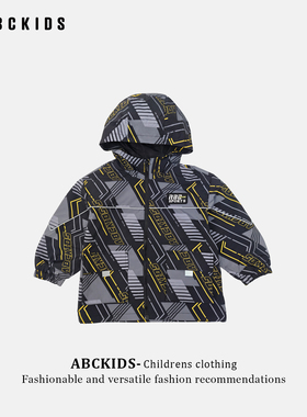 abckids童装男童外套2026秋装新款中大童洋气时髦上衣儿童冲锋衣
