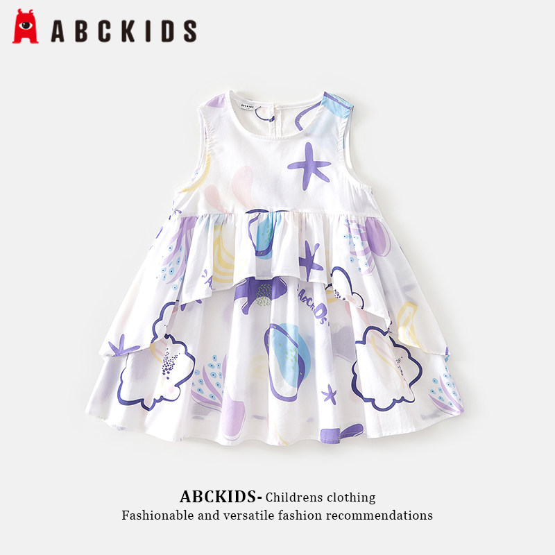 abckids童装女童无袖连衣裙夏季2026新款洋气儿童夏装背心公主裙