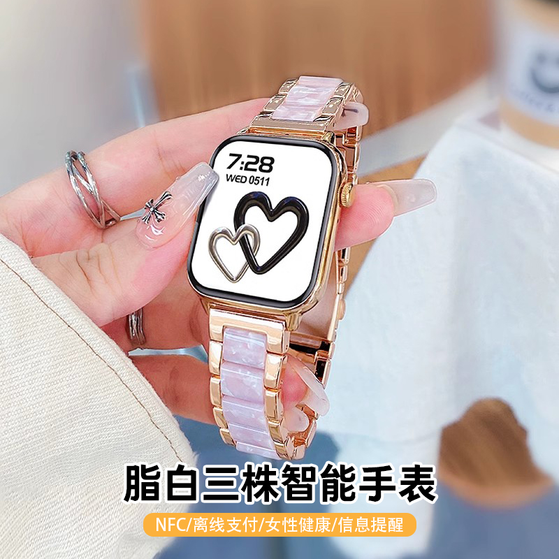 女士智能手表2025新款高颜值方盘蓝牙通话多功能小众轻奢时尚高级感心率健康监测睡眠支付运动手环表watch