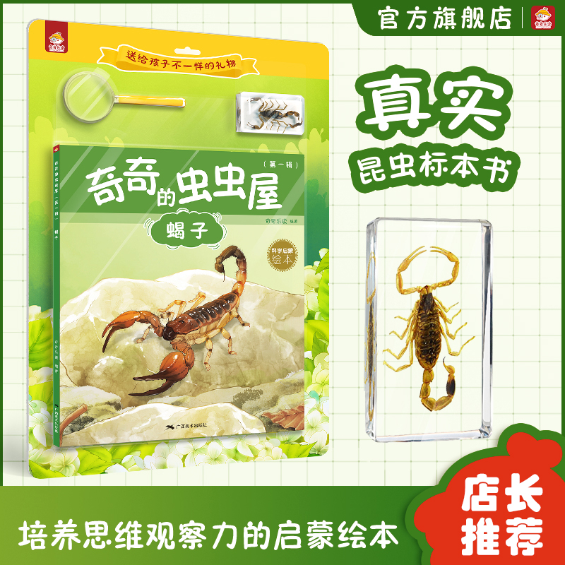 奇奇乐读标本书第一辑正版图书3-6-9岁儿童节日生日礼物昆虫绘本科普书籍蝎子标本小孩启蒙亲近自然广西美术出版社出版