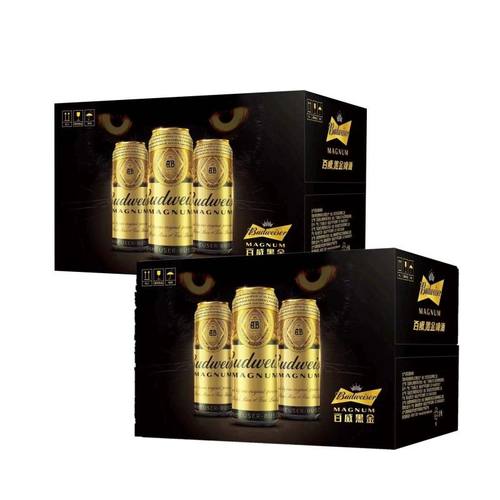 马年春节正品百威黑金啤酒500ml*12/24罐整箱Budweiser酒精度5