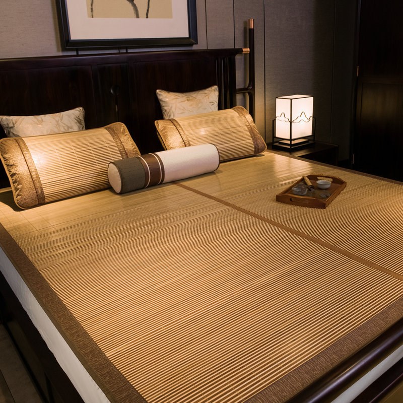 夏季安吉竹席凉席 1.8m双面夏天凉席子三件L套 1.5m学生单人竹席