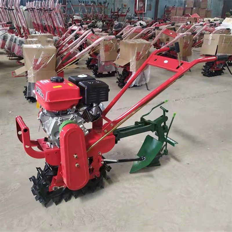 小型跨境农用h汽油犁地耙地微耕机 链轨式荒地山地翻土开荒旋耕机
